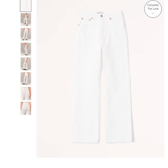 NEW Abercrombie High Rise 90s Relaxed Jean White - 34W Short - Picture 9 of 11